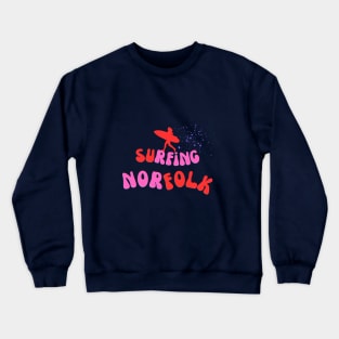 Surfing Norfolk - Pink and Red Crewneck Sweatshirt